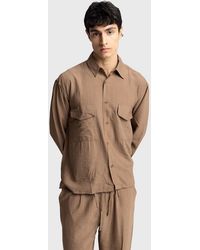 Giesto - Long Sleeve Button-Up Shirt With Pocket - Lyst