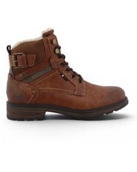 Mustang - Faux Leather Winter Lace-Up Ankle Boots - Lyst