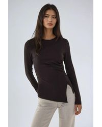 Hiccup - Asymmetric Long Sleeve Crew Neck Top - Lyst