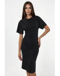Busem - Crew-Neck Mini-T-Shirt-Kleid Mit Drapierung - Lyst