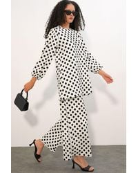 Bigdart - Textured Long Sleeve Tunic And Wide Leg Pants Set - Lyst