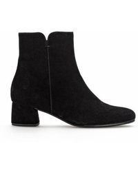 Gabor - Schoenen ,Zwart ,Suède Zwarte Fluwelen Fashion Booties Met Vierkante Neus - Lyst