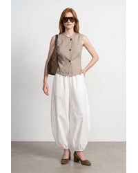 Dilvin - Fitted Woven Waistcoat With Button Front - Lyst