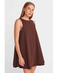 Dilvin - Cotton Poplin Sleeveless Mini Shift Dress - Lyst