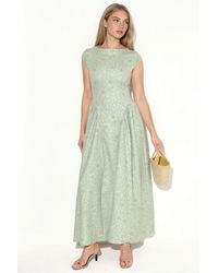 Hiccup - Boat Neck Floral Jacquard Maxi Dress - Lyst