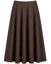 MixRay - Hoge Taille A-Lijn Midi Denim Rok - Lyst