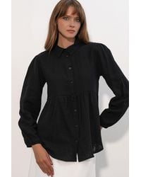 Bigdart - Oversized Cotton Long-Sleeve Shirt - Lyst
