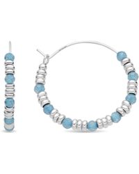 Luxenter - Ohrringe Aus 925Er Sterlingsilber Mit Aquamarin-Zirkonia, Rhodiniert – Deli - Lyst
