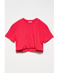 Dilvin - Crop Crew Neck Cotton T-Shirt - Lyst