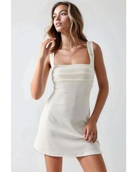 Hiccup - Ruched Square-Neck Mini Dress - Lyst