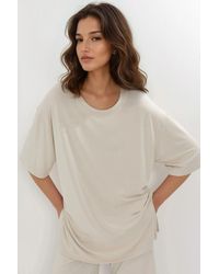 Busem - Slit Detailed Crew Neck Short Sleeve T-Shirt - Lyst