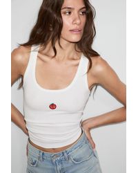 Grimelange - Embroidered Ribbed Crop Cami - Lyst