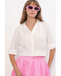 Bigdart - Oversized Crop Shirt - Lyst