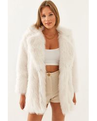 Bianco Lucci - Faux Fur Coat - Lyst