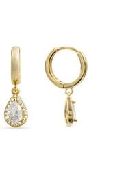 Luxenter - 18K Gelbgold Plattierte Brillant-Zirkonia Ohrringe - Lyst