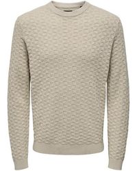 Only & Sons - Onskalle Reg 12 Struc Crew Knit Noo - Lyst