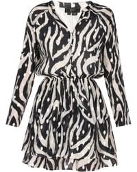 faina - Jurk Zwart Wit - Lyst