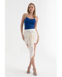 Hiccup - Satin High Waist Tie Up Mini Skirt - Lyst