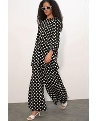 Bigdart - Textured Long Sleeve Tunic And Wide Leg Pants Set - Lyst