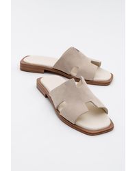 Forever & Always Shoes - Jez Leder Slide Sandale - Lyst