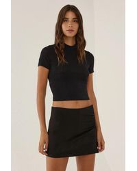 Hiccup - Fitted Half Turtleneck Knitted Crop Top - Lyst