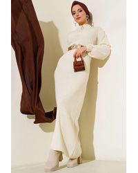 Bigdart - Maxi Turtleneck Ribbed Knit Dress - Lyst