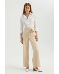 Hiccup - High Waist Wide Leg Trousers With A Belt - Lyst
