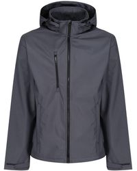 Regatta - Venturer 3 Layer Hooded Soft Shell Jacket (Afdichting/Zwart) - Lyst