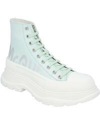 McQueen - Tread Slick Boots 'Light Graffiti' Calfskin - Lyst