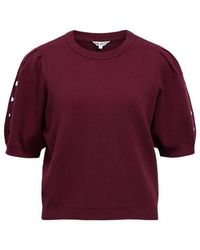 Object - Objyuki S/S Re Knit Pullover Noos 23047215 Windsor Wine - Lyst