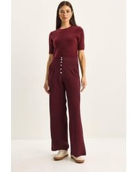 Bianco Lucci - High Waist Wide Leg Palazzo Pants - Lyst