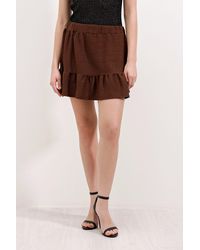 Bigdart - Textured Mini Knit Skirt With Ruffle Detail - Lyst