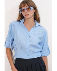 Bigdart - Oversized Crop Shirt - Lyst