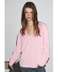 Grimelange - Oversized V-Neck Long Sleeve Blouse - Lyst