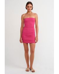 Dilvin - Strapless Bodycon Mini Dress - Lyst