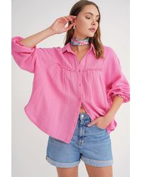 MixRay - Textured Cotton Button-Up Shirt - Lyst