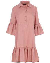 Conquista - Blush Roze Tencel Overhemd Jurk - Lyst
