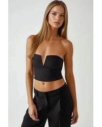 Hiccup - Strapless Fitted Crop Top With Back Gathering - Lyst