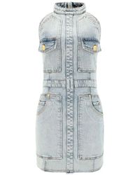 Balmain - Denim Mini-Jurk - Lyst