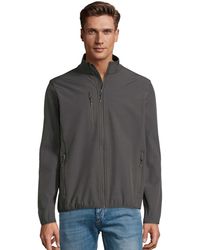 Sol's - Radian Soft Shell Jacket Grijs Effen) - Lyst