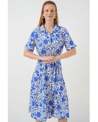 Bigdart - Patterned Midi Shirt Dress - Lyst