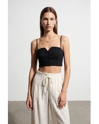 Dilvin - Crop Fitted Waistcoat With Heart Neckline - Lyst
