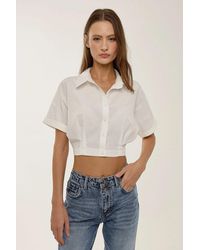 Hiccup - Short Sleeve Crop Shirt - Lyst