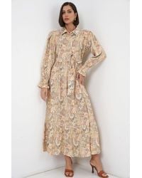 Bigdart - Paisley Belted Midi Shirt Dress - Lyst