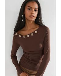 Busem - Accessory Detailed Boat Neck Long Sleeve Blouse - Lyst