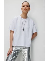 MixRay - Oversized Crew Neck Plain T-Shirt With Slit - Lyst