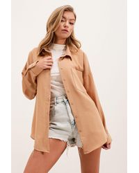 Bigdart - Linen Blended Shirt With Button Closure - Lyst