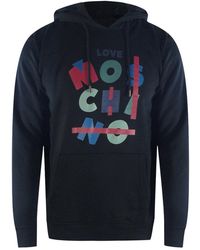Moschino - Love Jumble Logo Hoodie Cotton - Lyst