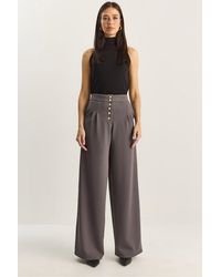 Bianco Lucci - High Waist Wide Leg Palazzo Pants - Lyst