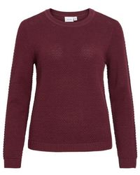 Vila - Vidalo O-Neck L/S Knit Top- Noos 14082767 Port Royale - Lyst